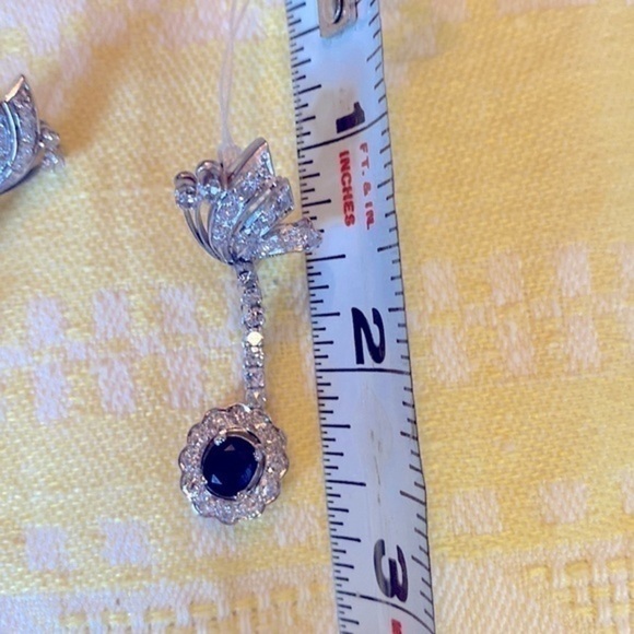 Dimond Sapphire peacock earrings ! Beautiful design Jewellery add to collection - Picture 9 of 9